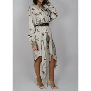 Mulberry Cream and Brown Midi Dress